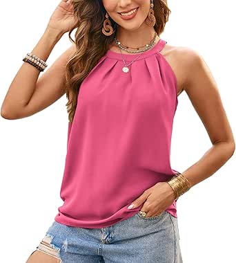 GRACE KARIN Sequin Halter Tops for Women Sleeveless Dressy Sparkle Tank Camisole Tops Party Club Cocktail Vest Shirt