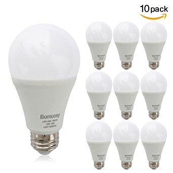 Bomcosy 12W A19 E26 LED Bulbs, 100W Incandescent Bulb Equivalent,Not Dimmable,1050 Luminous,3000K Warm White-10 Pack