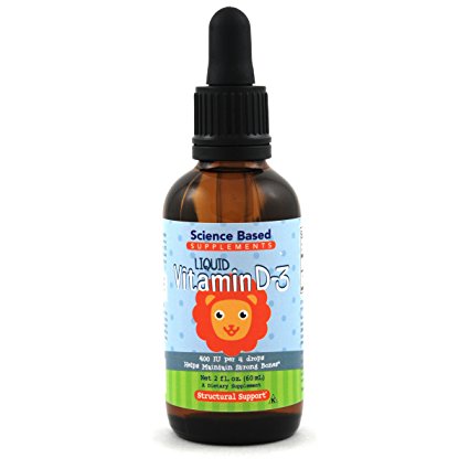 Best Liquid Vitamin D3 Drops for Children (500+ servings) **Premium Children's Vitamin (98% Absorption Rate) ☀ Why Mom's Love Us: Made in the USA, All Natural, Tested for Purity and Certified Kosher. 100% free of: (GMOs, gluten, casein, wheat, dairy, corn, soy, egg, sugar, nuts, peanuts, and artificial flavorings, sweeteners or colors).