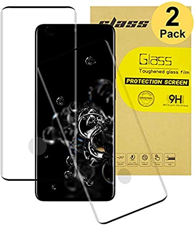 DJSOG Screen Protector Compatible with Samsung Galaxy S20 Ultra Tempered Glass Film,Bubble Free and Case-friendly 0.33mm 9H,Anti-Scratch,Anti-Fingerprint,Face ID Compatible,Easy Installation - 2 Pack