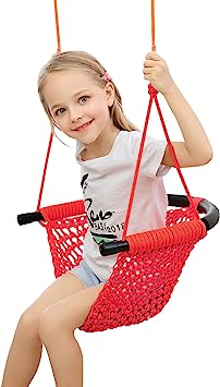 Hi-Na Kids Swing Seat Tree Swing Seat for Kids Rope Swing Swing Seat for Kids Indoor Swing for Kids Outdoor Swing Seat Backyard Swing Tree Swing Seat Door Swing for Kids (Red)