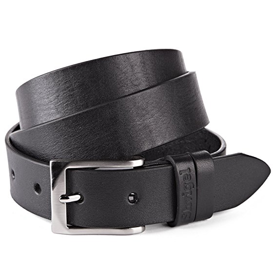 Shvigel Leather Classic Dress Men's Belt - Gift Box - Casual Jean Belt for Men