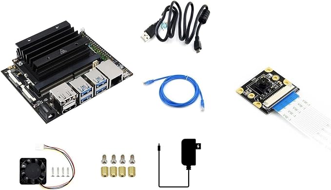 Waveshare Jetson Nano Development Kit, Alternative Solution of B01 Kit B Includes Jetson-IO-Base-A, Nano Module, and Other Accessories (8 Items)