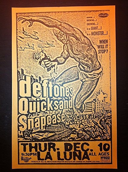 Deftones Quicksand Snapcase Rare Original '98 Punk Flyer Concert Tour Gig Poster