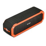 PECHAM C26 Portable Bluetooth Speaker CSR40 25W Waterproof Speaker Powerful Sound with Built-in Microphone Up to 8 Hour Playtime Works for Iphone Ipad and Other Smart Phones Black  Orange