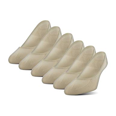 PEDS Women's Ultra Low Cut Coolmax Liner with Gel Tab, 6 Pairs