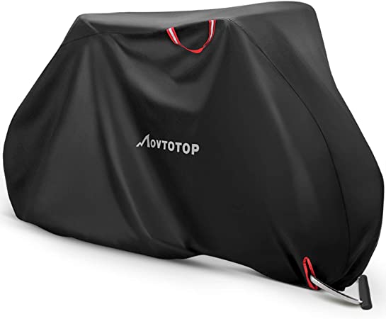MOVTOTOP Bike Cover, Bicycle Cover Waterproof for Outdoor Storage, 29'' Heavy Duty 210D Oxford Bicycle Outdoor Cover, Protect Bike from Rain UV Snow Dust, Black (XL)