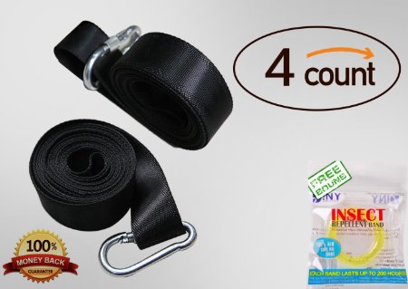 Swing Hanging Strap Kit[Heavy Duty Hooks] By UU&T Tree Swings&Hammock Accessories-48 Inch Strap with Safer Lock Snap Carabiner Hook+Carry Pouch- Holds Up 1000+Lbs [100% Waterproof]4,48''(Swing Strap)