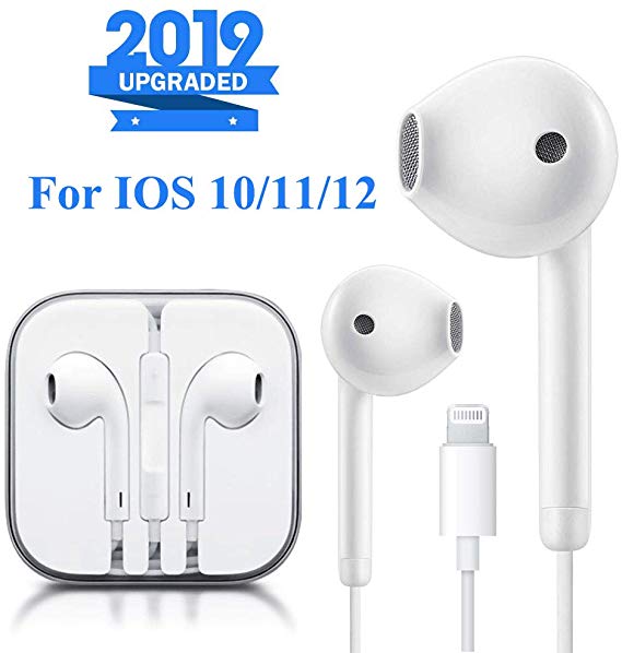 Lighting Connector Earbuds Earphone Wired Headphones Headset with Mic and Volume Control, Noise Isolation,Compatible with iPhone 11 Pro Max/Xs Max/XR/X/7/8 Plus Plug and Play Computer Screws