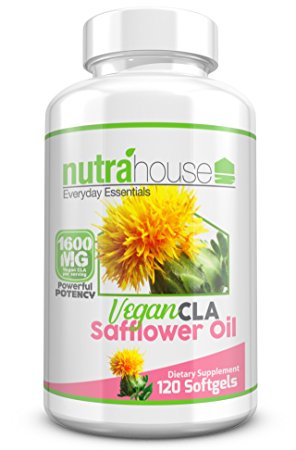 Vegan CLA Safflower Oil Softgels by NutraHouse | Natural Weight Loss Support | Non-GMO, Non-Gelatin Softgels, No Animal By-products | 120 count.
