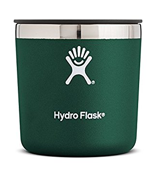 Hydro Flask 10 oz Double Wall Vacuum Insulated Stainless Steel Whiskey Rocks Glass with BPA Free Press-In Lid, Sage