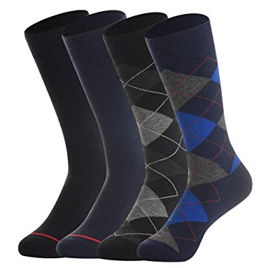 Men’s Wool Socks,Merino Wool Dress Socks by Bonangel, Winter Thermal Socks,Lightweight,Solid Color & Argyle,Gift for Men