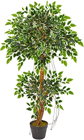 Nearly Natural 4-Ft. Variegated Ficus Artificial Silk Trees Green