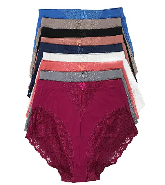 Peachy Panty Women's 6 Pack High Waist Cool Feel Brief Underwear Panties S-5xl