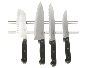 Kimbul Wall-mounted Magnetic Knife Holder Double-Bar Rack - Stainless Steel (12 inch)