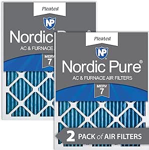 Nordic Pure 14x30x1 (13 15/16 x 29 15/16 x 3/4) Pleated MERV 7 Air Filters 2 Pack