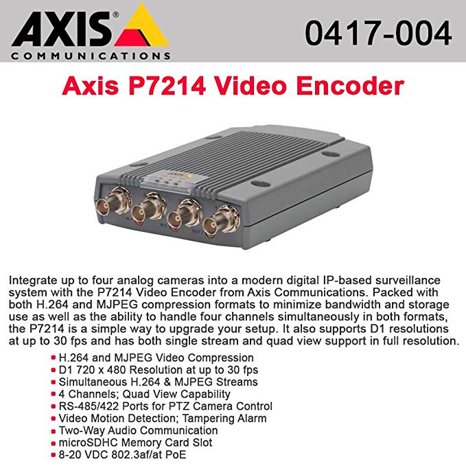 AXIS P7214 Video Encoder - video server - 4 channels (0417-004) -