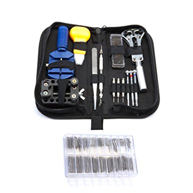 300 Pc Watch Repair Tool Kit Watchband Link Remover Battery Change Screwdrivers Back Remover Opener Kit & Zip Case Watchmaker by Curtzy TM