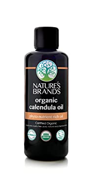Organic Calendula Carrier Oil by Herbal Choice Mari (3.4 Fl Oz Glass Bottle) - No Toxic Synthetic Chemicals