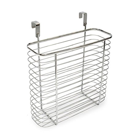 Over the Door Basket Heavy Load Holder Chrome Steel for Kitchen Cabinet Bathroom Shower Organization