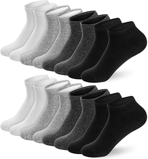 Newdora Men's Running Socks Cotton Athletic Sports Socks Crew Socks Nonslip, Athletic Socks Comfort Breathable for Outdoor Sports Trekking Walking(8 Pair Pack)