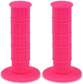 HIAORS Soft Rubber Handle Grips For Chinese Pit Dirt Motor Trail Bike Motorcycle 50cc 70cc 90cc 110cc 125cc 140cc 150cc 160cc CRF50 XR50 SSR YCF IMR Atomik Thumpstar BSE Apollo Kayo Stomp Parts Pink