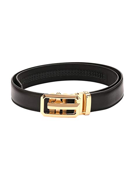 Pacific Gold Automatic Autolock Buckle Genuine Leather Formal Casual Belts For Men Boys
