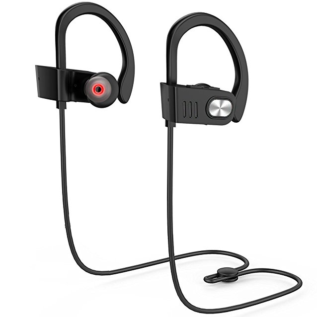 TenTenCo Bluetooth Headphones Wireless In Ear Earbuds V4.1 Sports Sweatproof Earphones (Black)