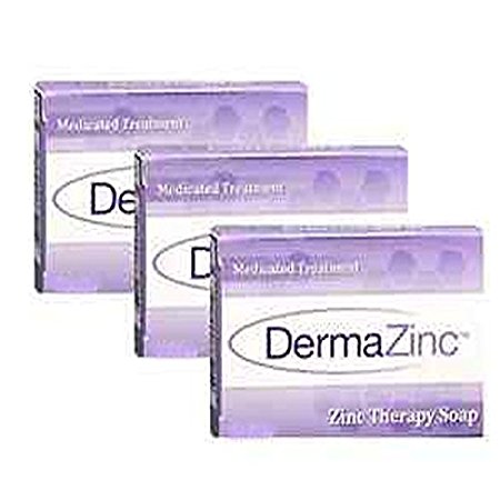Dermalogix DermaZinc Zinc Therapy Medicated Treatment Bar Soap - 3 Pack NEW LARGER SIZE BARS