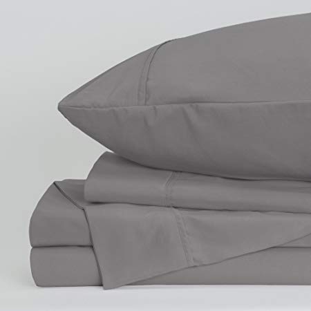 Jennifer Adams Home Lux Collection Sheet Set, 4-Piece Luxury Bed Sheets, Easy on Allergies Wrinkle Resistant, Includes 1 Fitted Sheet, 1 Flat Sheet 2 Pillowcases (Full, Graphite)