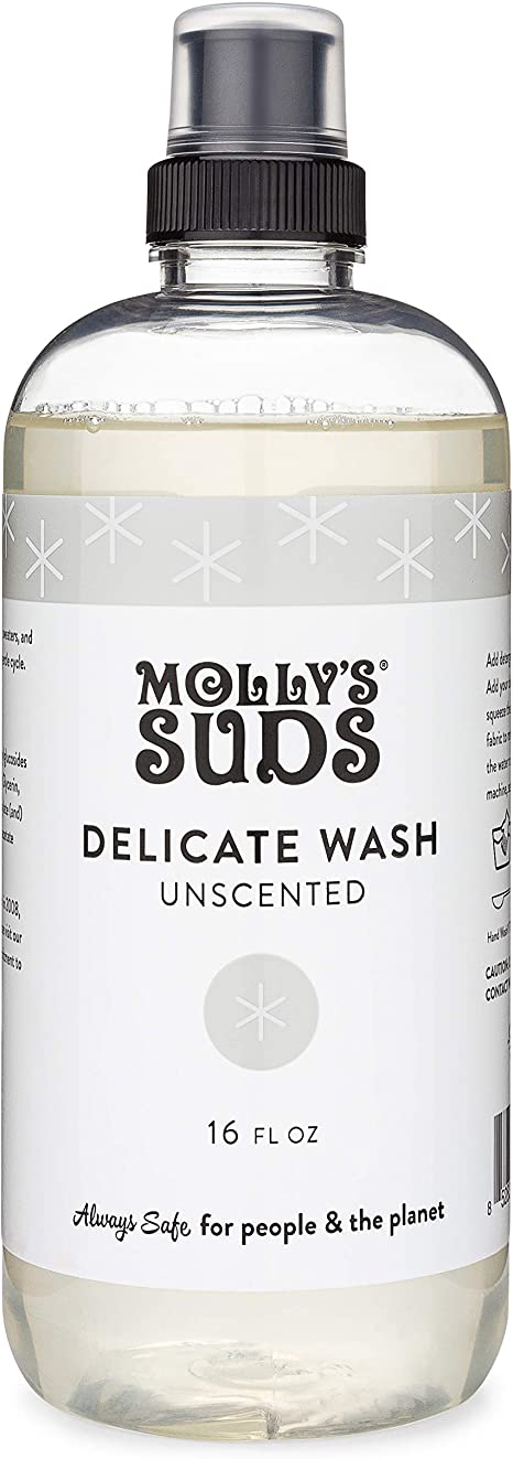 Molly's Suds Delicate Wash, Concentrated, Natural and Gentle Formula. Liquid Laundry Detergent, Unscented, 16 fl oz.