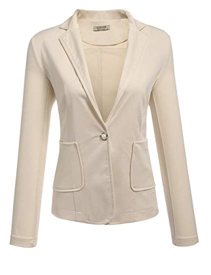 ACEVOG Women's Long Sleeve Open Front Asymmetrical Hem Casual Blazer Jacket