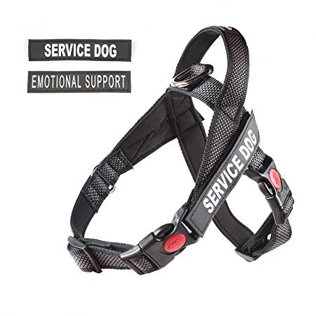 pawshoppie Lightweight Service Dog Vest/Harness with Handle and 2 Free Removable Service Dog & 2 “Emotional Support’’ Patches, Reflective Strap to Ensure Safety