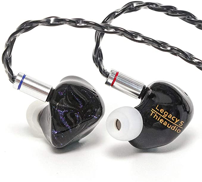 THIEAUDIO Legacy 5 4BA 1DD Hybrid Driver HiFi in-Ear Earphones for Audiophile Musicians (Black Cable, Blue Purple)