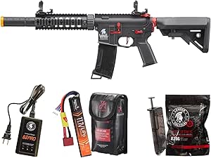 Lancer Tactical Gen 3 M4 Carbine SD Airsoft with Programmable Mosfet/ETU-Electric Full/Semi-Auto AEG Rifle (Lipo Battery & Charger Included)