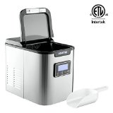 Gourmia GI500 Electric Compact Professional Stainless Steel Ice Maker 2 Quart Water Tank Get Ice in Minutes Express Machine Can Make Over 26 lbsDay