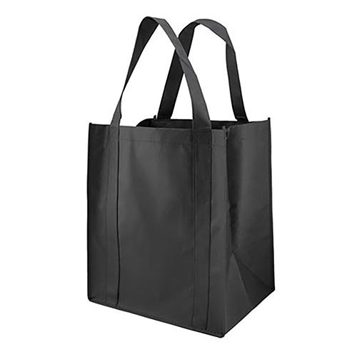 Reinforced Reusable Grocery Tote Bag, Set of 10 - Black
