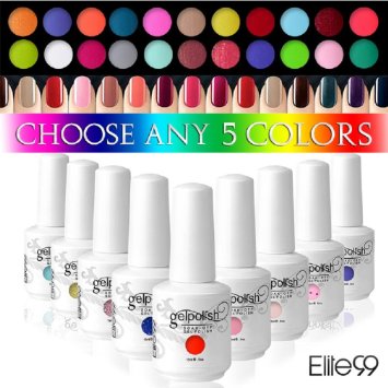 Elite99 Pick Any 5 Colors Soak Off Gel Nail Polish UV LED Color Nail Art Gift Set