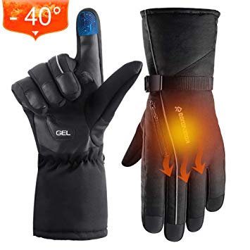 KNGUVTH Ski Gloves, Mens Winter Gloves Waterproof Touch Screen Thermal Gloves Women Snowboard Snow Outdoor Driving Warm Cold Weather Gloves