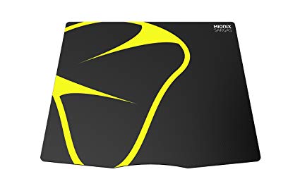 Mionix Sargas Small Gaming Mousepad (9.5 x 8.3 x 0.08 inch), Mini Speed Surface, Black and Yellow