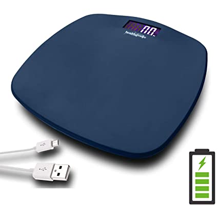 Healthgenie Digital Personal Weighing scale for body weight with USB charging,(Royal Blue)