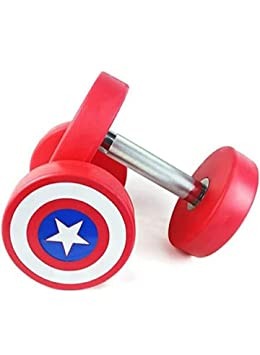 ASG Captain America Dumbbells 5kg set / 5kg×2 Pieces / Round Rubber Coated bouncer Dumbbell / Home Gym and Professional Use Dumbells Pair / Exercise Dumbles For Beginners and Experts/ (Pack of 2 ) 10kg weight