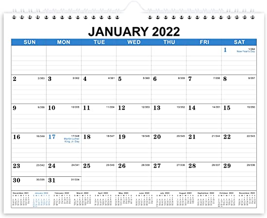 2022-2023 Calendar - 2022 Wall Calendar, Jan. 2022 - Jun. 2023, 11”x 8.5”, 18 Months Wall Calendar, Julian Dates, Suitable for Hanging on the Wall with Simple Appearance and Decorative Effect.