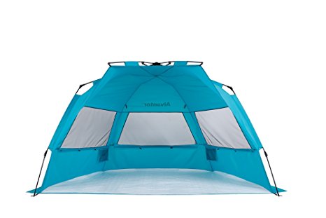 Super BlueCoast Beach Tent Automatic Instant Hub Anti-UV Pop-Up Sun shade Tent Portable Outdoor Sun Shelter Cabana 3-4 Person Camping, Fishing, Beach Umbrella for Alvantor