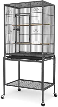 YINTATECH 53-inch Bird Cage with Rolling Stand for Small Parrot Cockatiel Sun Parakeet/Sun Conure Green-Cheeked Parakeet/Lovebird/Canary