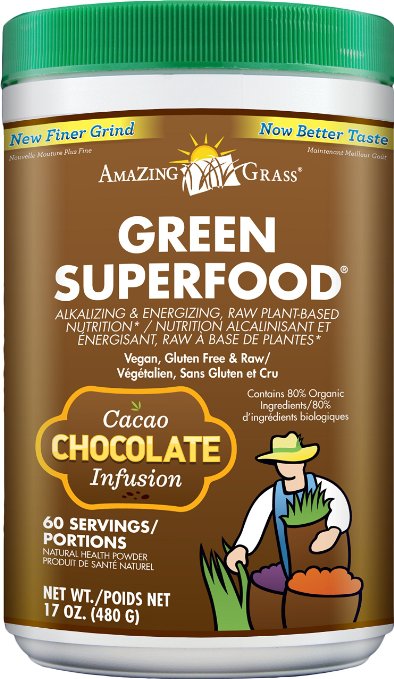Amazing Grass Green SuperFood Chocolate 60 Servings 17 Ounces
