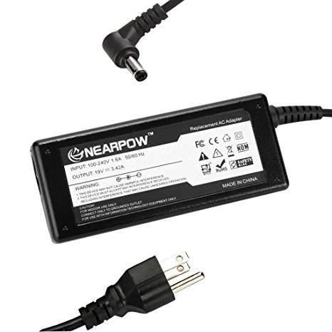 Nearpow AC Adapter Charger for Toshiba Satellite C55, C55-C5240 C55-5100 C55-C5241 C55-B5101 15.6'', Compatible with Toshiba CB35-A3120 13.3-Inch Chromebook, C55T, C55D, C75D, S55, S75, C50, C55DT , L75D, series, 19V 3.42A 65W