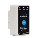 Veepeak Mini WiFi OBD II OBD2 Scanner Diagnostic Code Reader Adapter for iPhone iPad Car OBD2 Scan Tool for Display Sensor Data Check and Clear Engine Code with OnOff Switch
