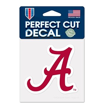 NCAA University of Alabama 52831012 Perfect Cut Color Decal, 4" x 4", Black