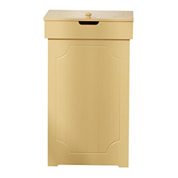 Home-Like Wood Trash Bin with Lid Kitchen Trash Can Garbage Can 13 Gallon Recycle BinYellow Color16”Wx13”Dx26.5”H
